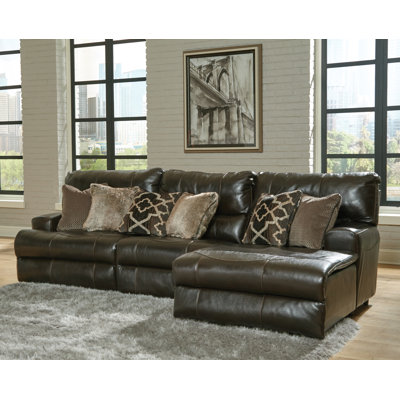 Zuriyah Upholstered Power Reclining L-Shaped Sectional