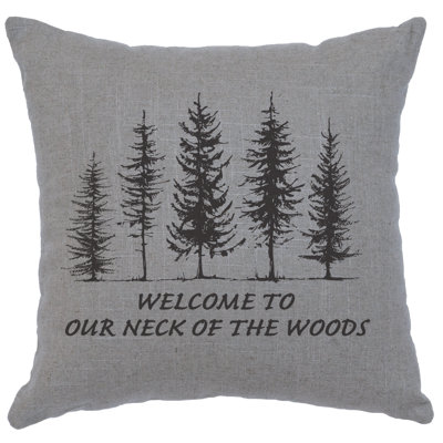 Wooded River Image Pillow - Neck of Woods - Linen Gray