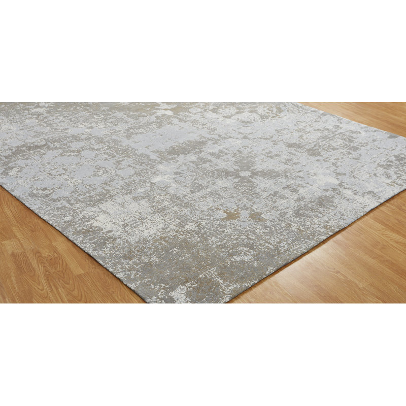 Shonna Cotton Abstract Area Rug in Gray, Rectangle 2' x 3'