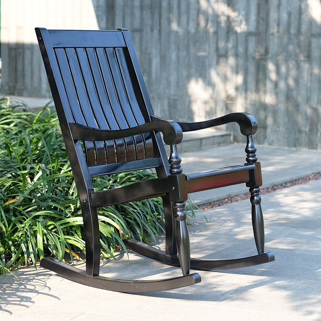 Oisin Outdoor Rocking Solid Wood Chair August Grove® 