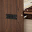Grand lit escamotable, armoire-lit en bois de pin avec centrale électrique et panneau de décoration en rotin, noyer-544961868