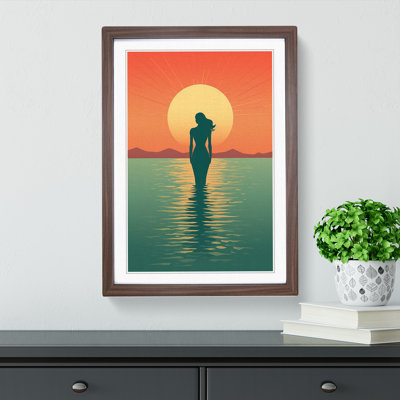 XYZ-FRM-V1223-4492 Mermaid Minimalism - Single Picture Frame Print on Wood