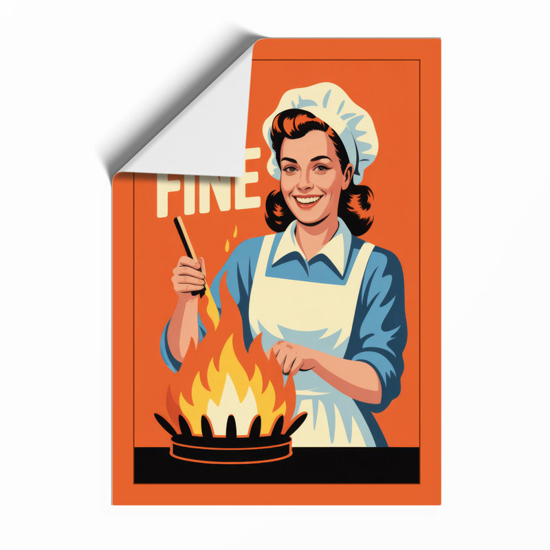 I'm Fine Retro - Framed Print, A4 - 29.7 x 21.0 cm, Unframed