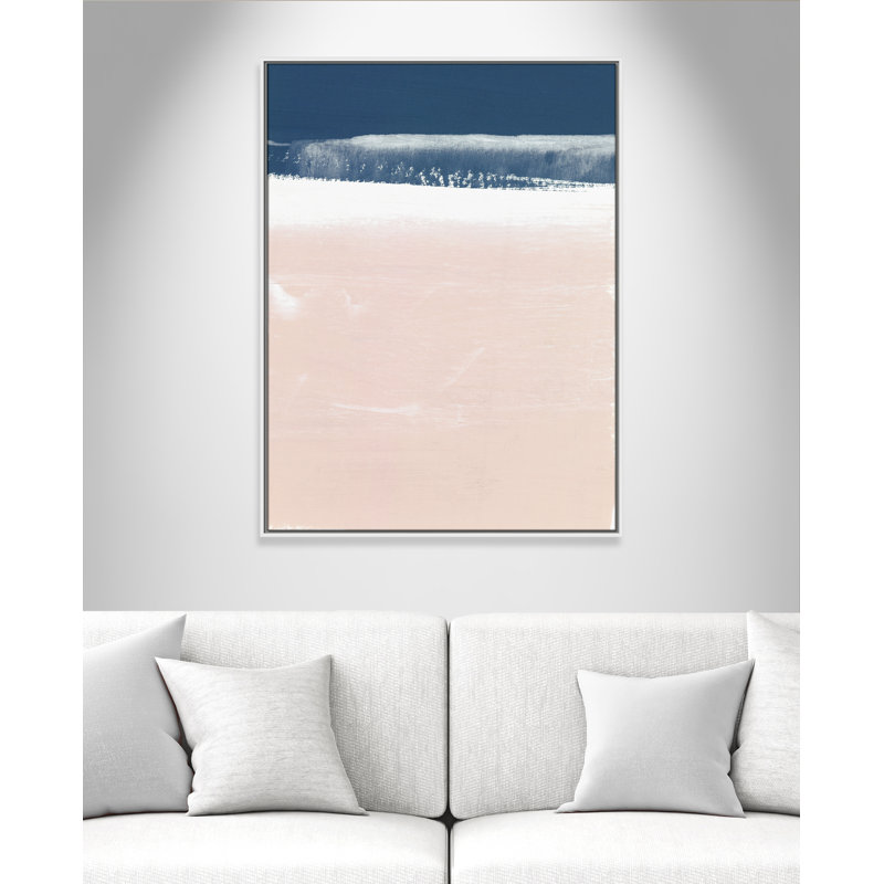 Hunsberger Blush Horizon - reproduction d'art, Toile avec cadre blanc, Pas de tapis, H 31,5 po x l 41,5 po x P 2 po