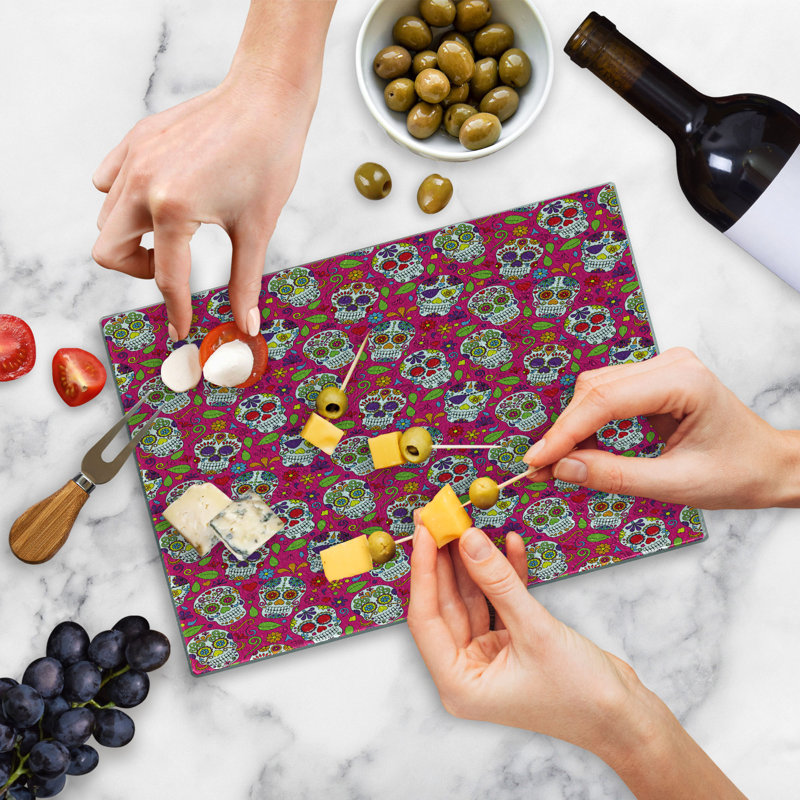 Multicolore, planche à découper en verre trempé Ambesonne