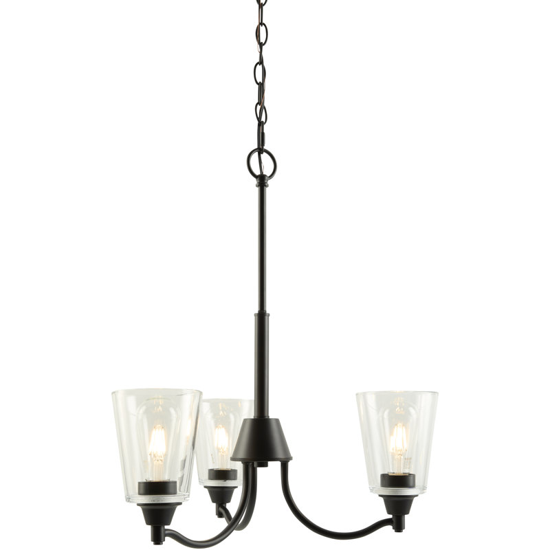 Ellison Chandelier, Clear, Black