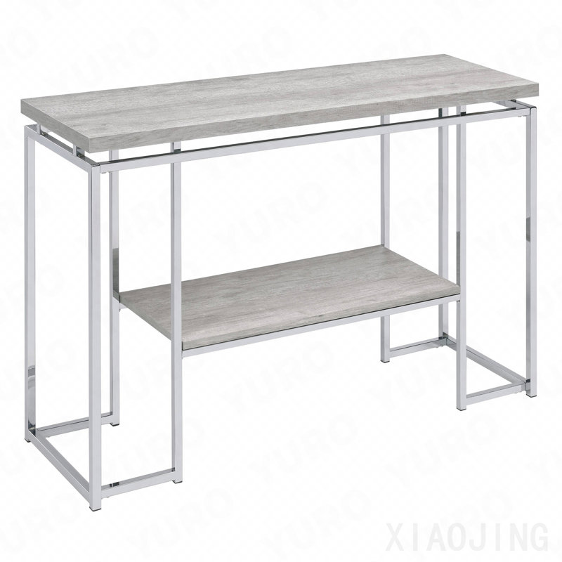 Natural Oak And Chrome Sofa Table