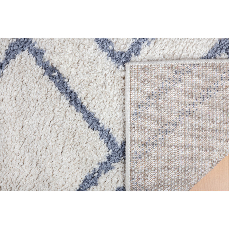 Tapis géométrique crème, Rectangle 3 pi 3 po x 5 pi