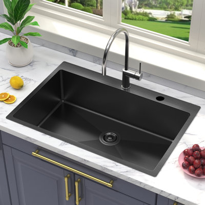 ForKitchen 33'' L Single Bowl Stainless Steel Kitchen Sink