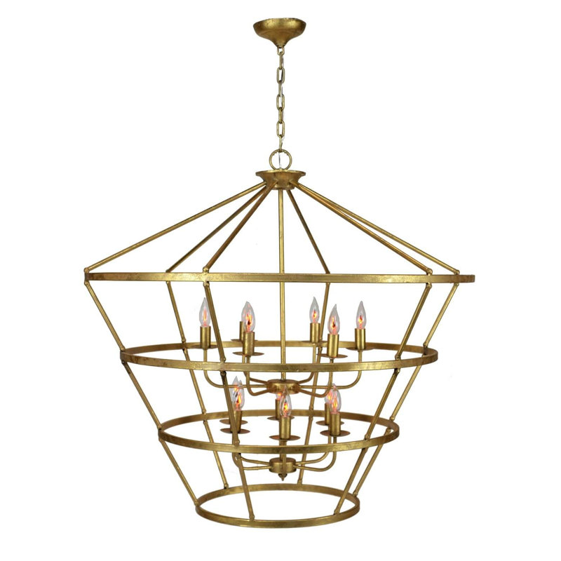Massive 12 - Light Chandelier, Gold