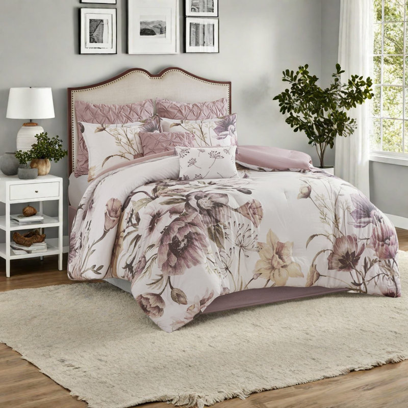 Ensemble de literie en coton, fard à joues floral chic pour la maison