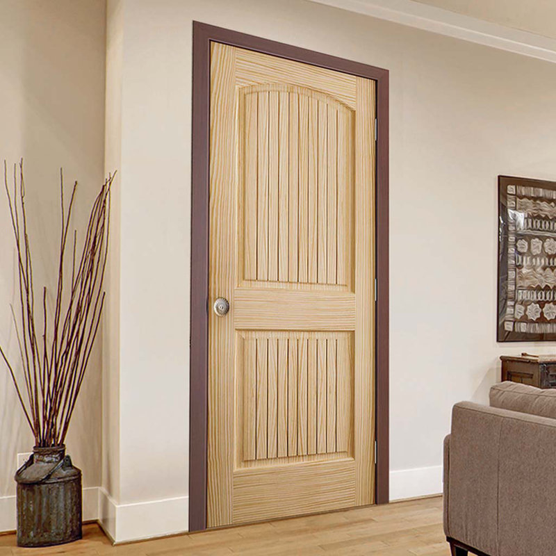 Porte coloniale lambrissée non finie standard en bois massif, 36 po x 80 po