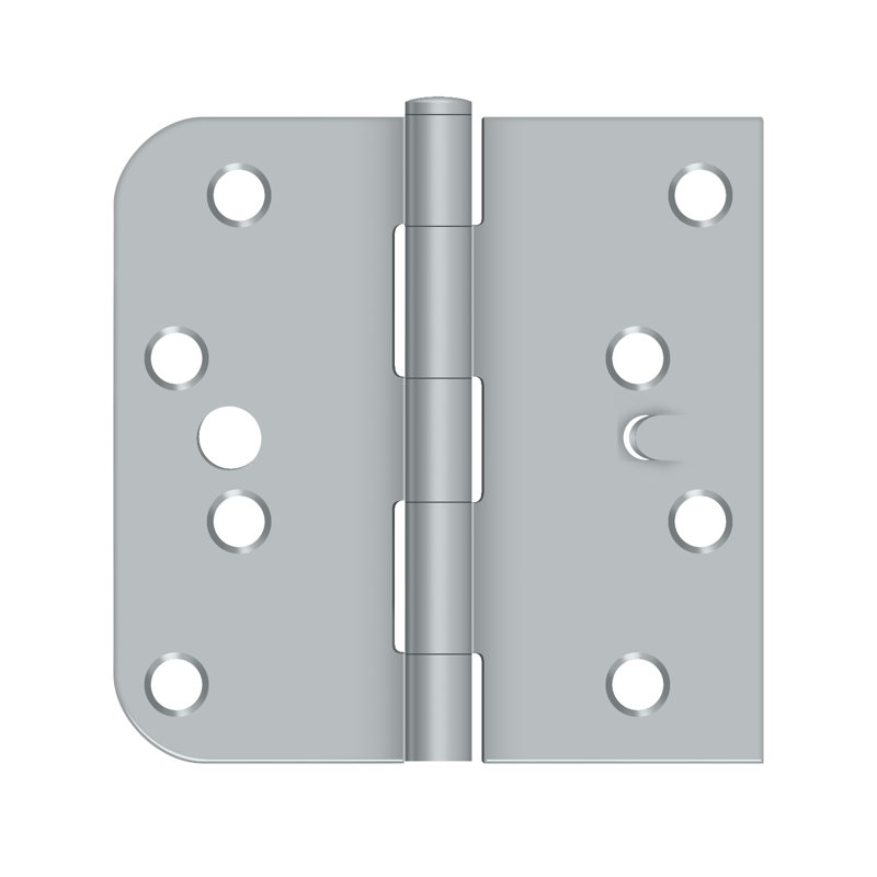 Deltana S44058TT2D-LH 4" x 4" x 5/8" x SQ Hinge in Zinc Dichromate Pair, Brushed Chrome