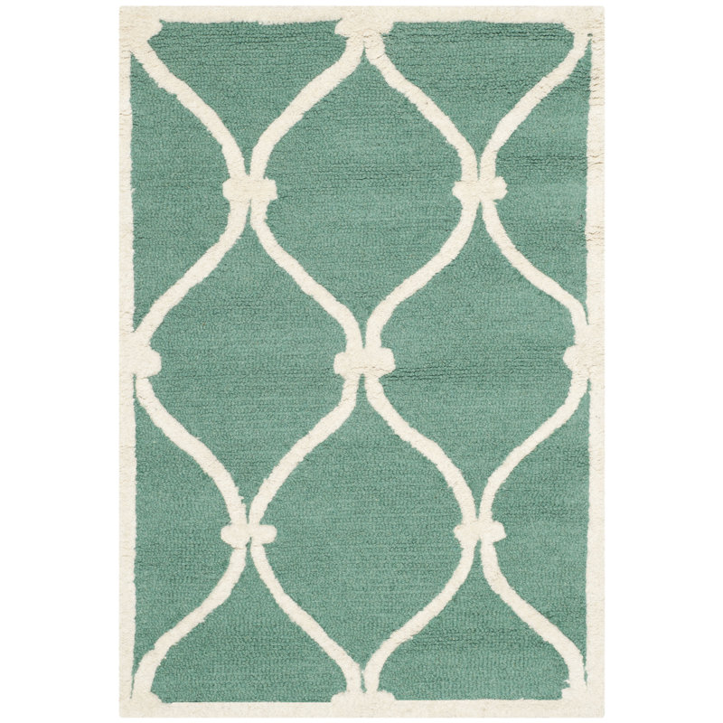 Cannen Hand Tufted Wool Geometric Rug, Rectangle 2' x 3'