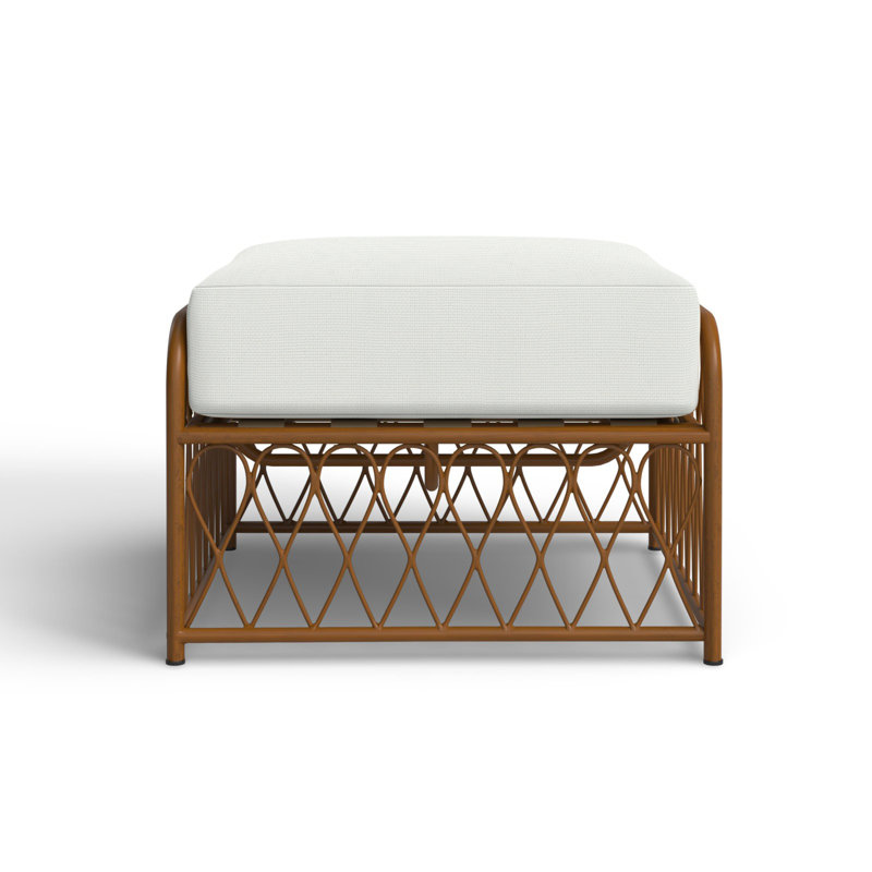 Repose-pieds d'extérieur avec coussin Cane, Tissu de voile Sunbrella® texturé