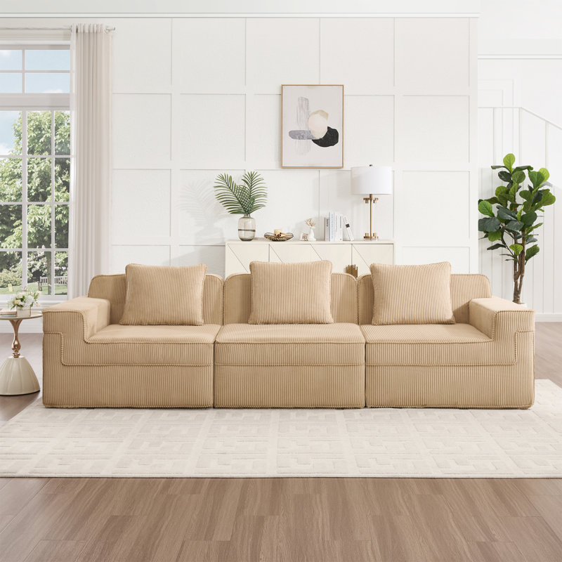 Canapé modulaire à compression Boneless, canapé modulaire Cloud avec assise profonde et canapé modulaire moderne, Beige