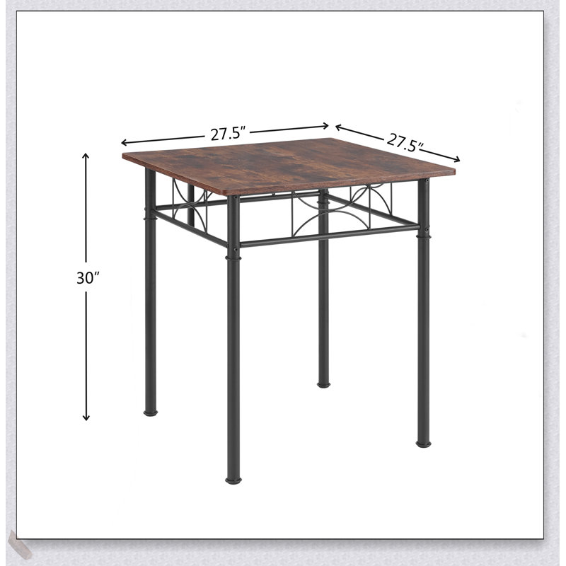 Ensemble de salle à manger 3 pièces avec cadre en acier robuste pour espaces compacts
