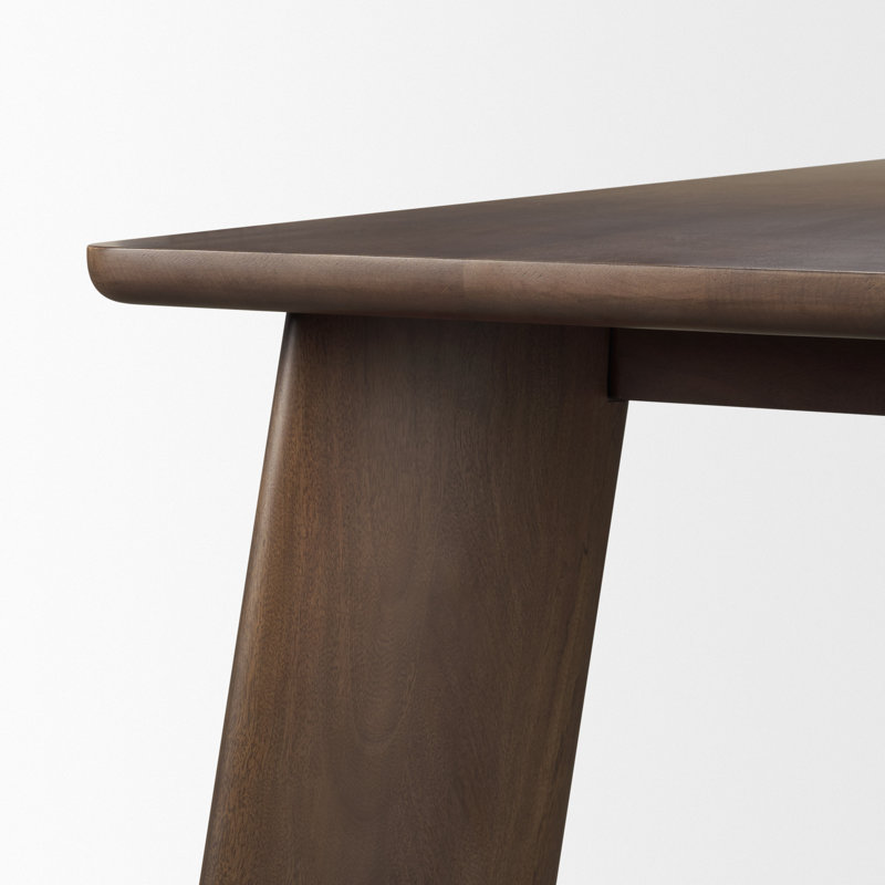 Jonan Brown Solid Mango Wood Rectangular Dining Table, Dark Brown