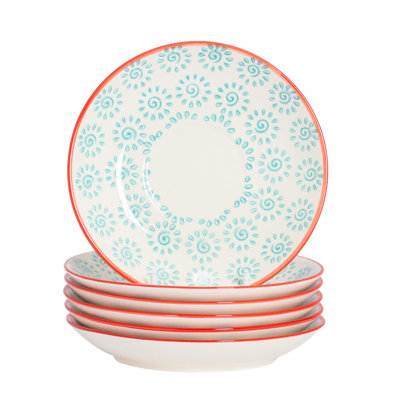 Nicola Spring - Hand-Printed Cappuccino Saucers - 14cm