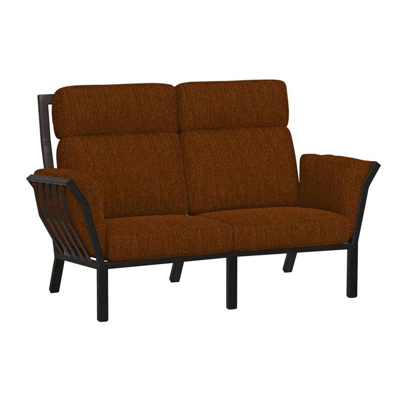 Aris Outdoor 2 - Seat Loveseat, Carbon Black, Sash Denim