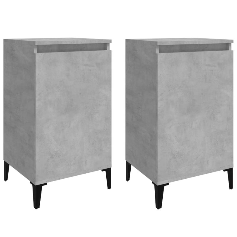 Mullinville 40cm W Solid Wood Bedside Table, Black, Grey