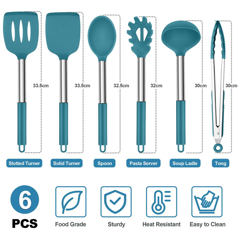 Fleur De Lis Living Roan Utensil Set, Blue
