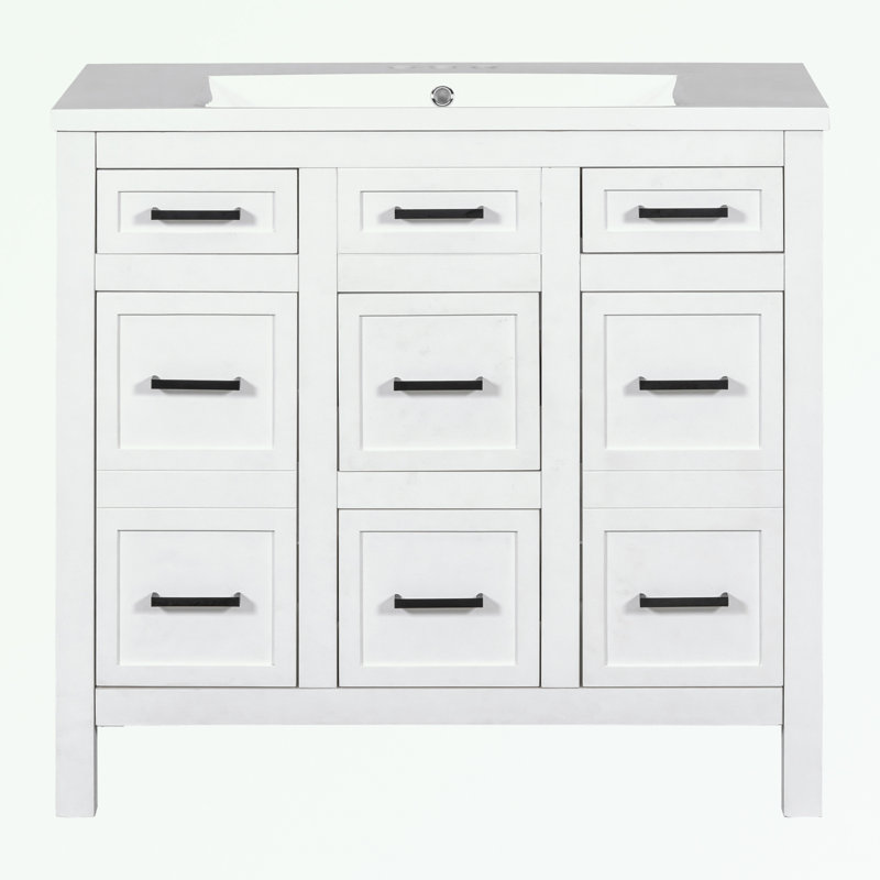 Armoire de salle de bain Maiken, Blanc