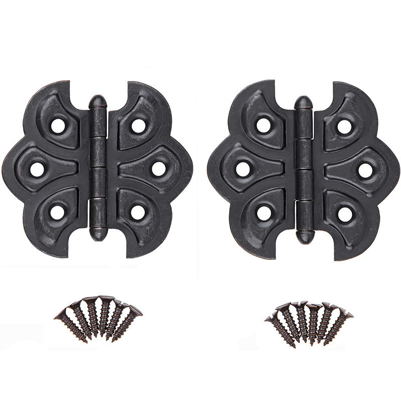 Charnières d'armoire papillon de 2 1/4 po de largeur x 2 po | Paquet de 2, Bronze huilé