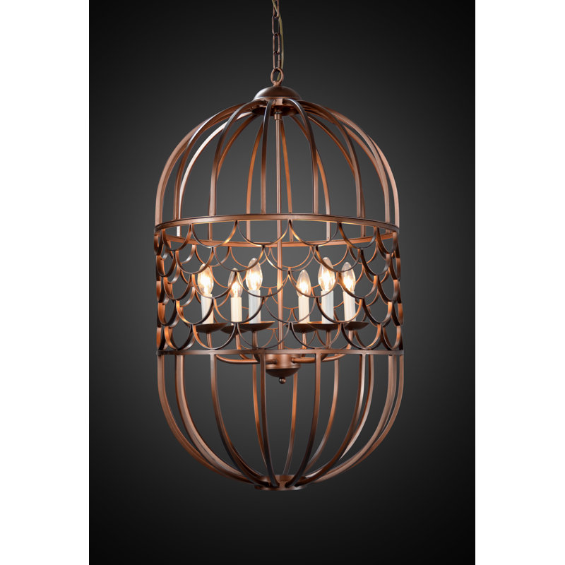 Callanan 6 - Light Dimmable Lantern Globe Chandelier
