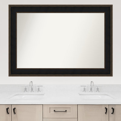 Mezzanine Espresso Non-Beveled Bathroom Wall Mirror