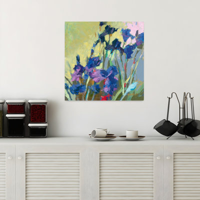 «Red Show Irises», art floral contemporain iris