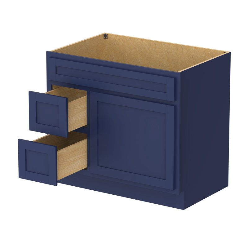 Blue 36" Shaker Style Single Bathroom Vanity Base
