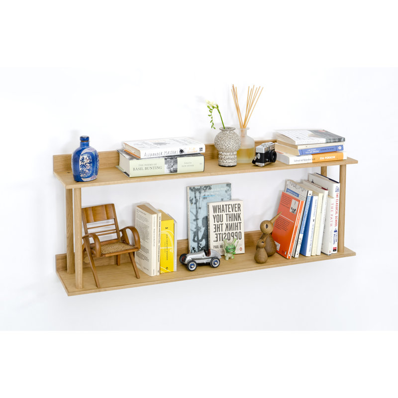 Bostic 100cm W Solid Wood Shelving Unit, Oak