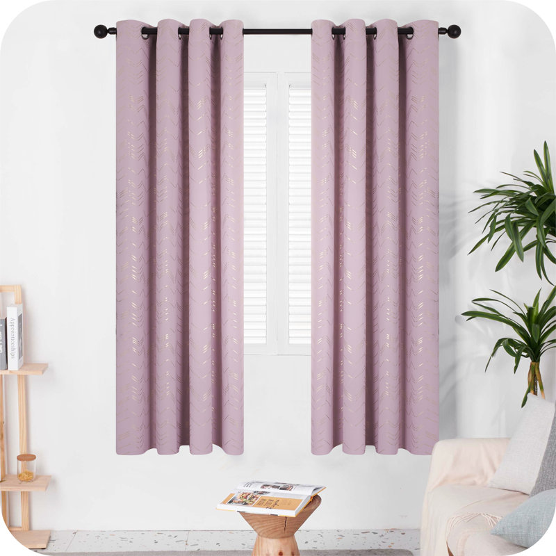Abrahamsen Blackout Curtain Pair, 66cm Width x 138cm Drop, Light Pink
