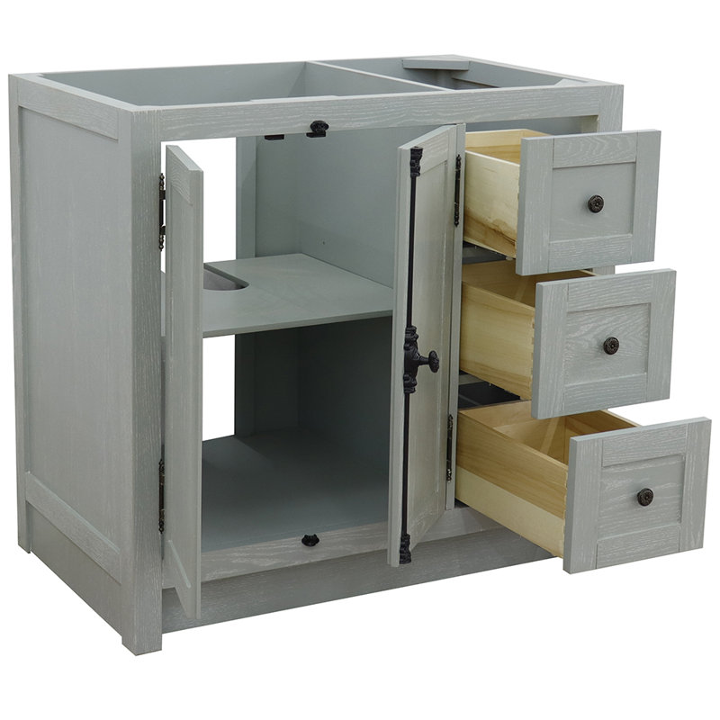 Base de meuble-lavabo simple 36 po Bellaterra, Gris sauge