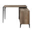 Bureau d'écriture en chêne rustique avec porte de grange coulissante-1272037671