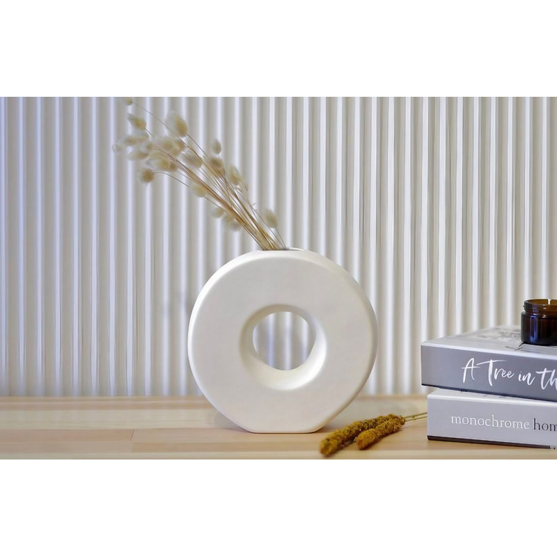 Corporan Table Vase 1, 20cm H x 19cm W x 8cm D, White