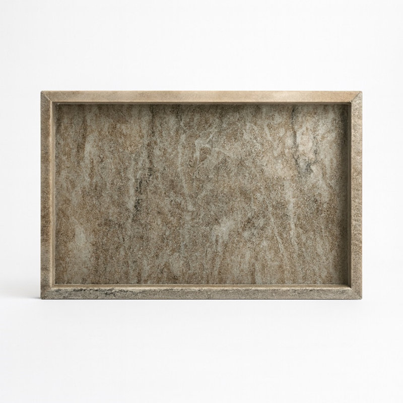 Lena Marble Tray, 1.5" H x 12" W x 18" D, Brown Galaxy
