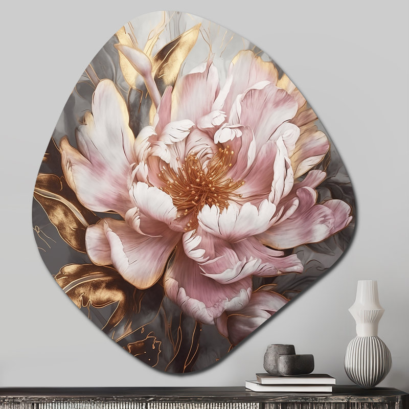 Wadebridge - pivoines asymétriques, reproduction d'art murale en métal Freeform, H 28 po x l 25 po