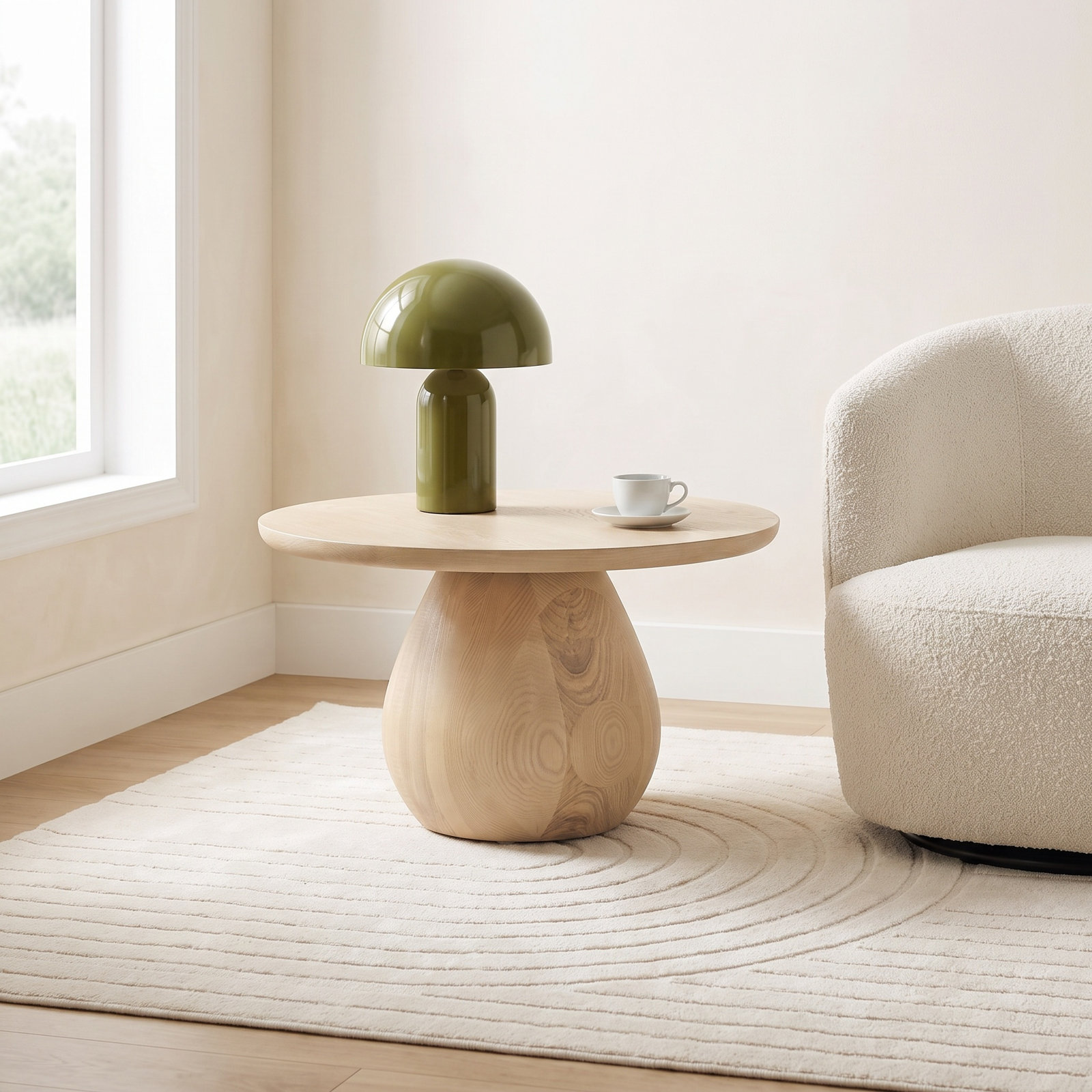 Julio End Table, 15" H x 27.5" W x 27.5" D, Light Natural Ash Veneer