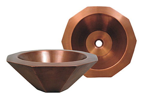 Copperhaus Decagon Bathroom Sink, Cuivre lisse
