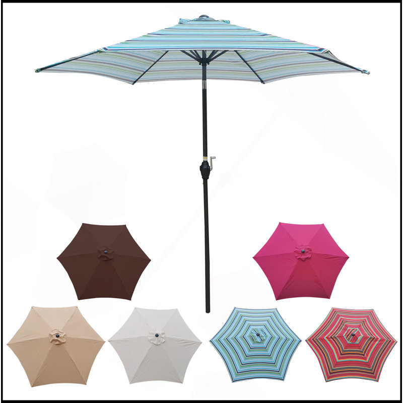 Parasol exceptionnel de 9 pi, Rayures bleues