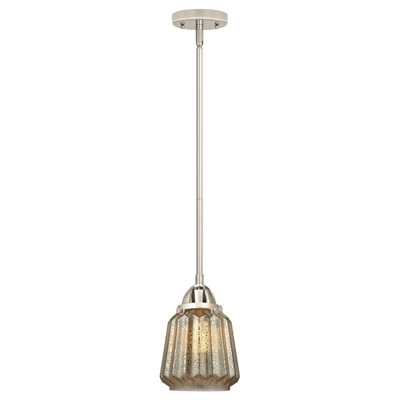 Nouveau 2 - Kushtrim - Mini-luminaire suspendu à tige 7 po 1 lumière - Ampoule DEL , Mercure, Nickel poli