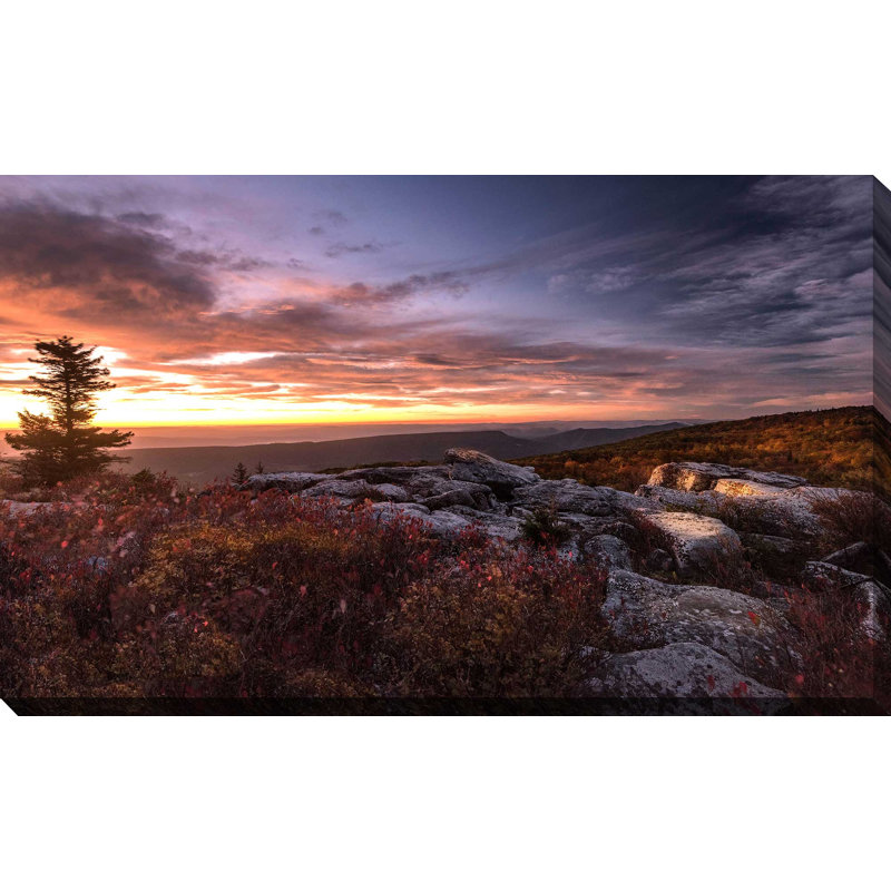 «Sunset at The Gorge», reproduction de photo, H 18 po x l 30 po x P 1 po, Toile tendue
