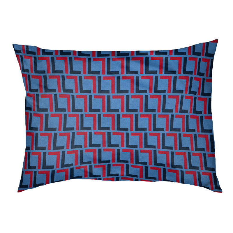 Coussin pour chien Bonheur, Large  (30'' W x 40'' D x 5'' H), Bleu / bleu marine / rouge