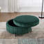 Repose-pieds rond avec rangement en velours, vert citrouille