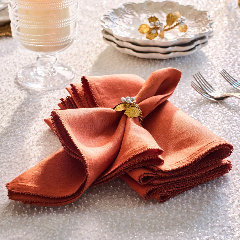 Berry Scallop Napkin, Pumpkin