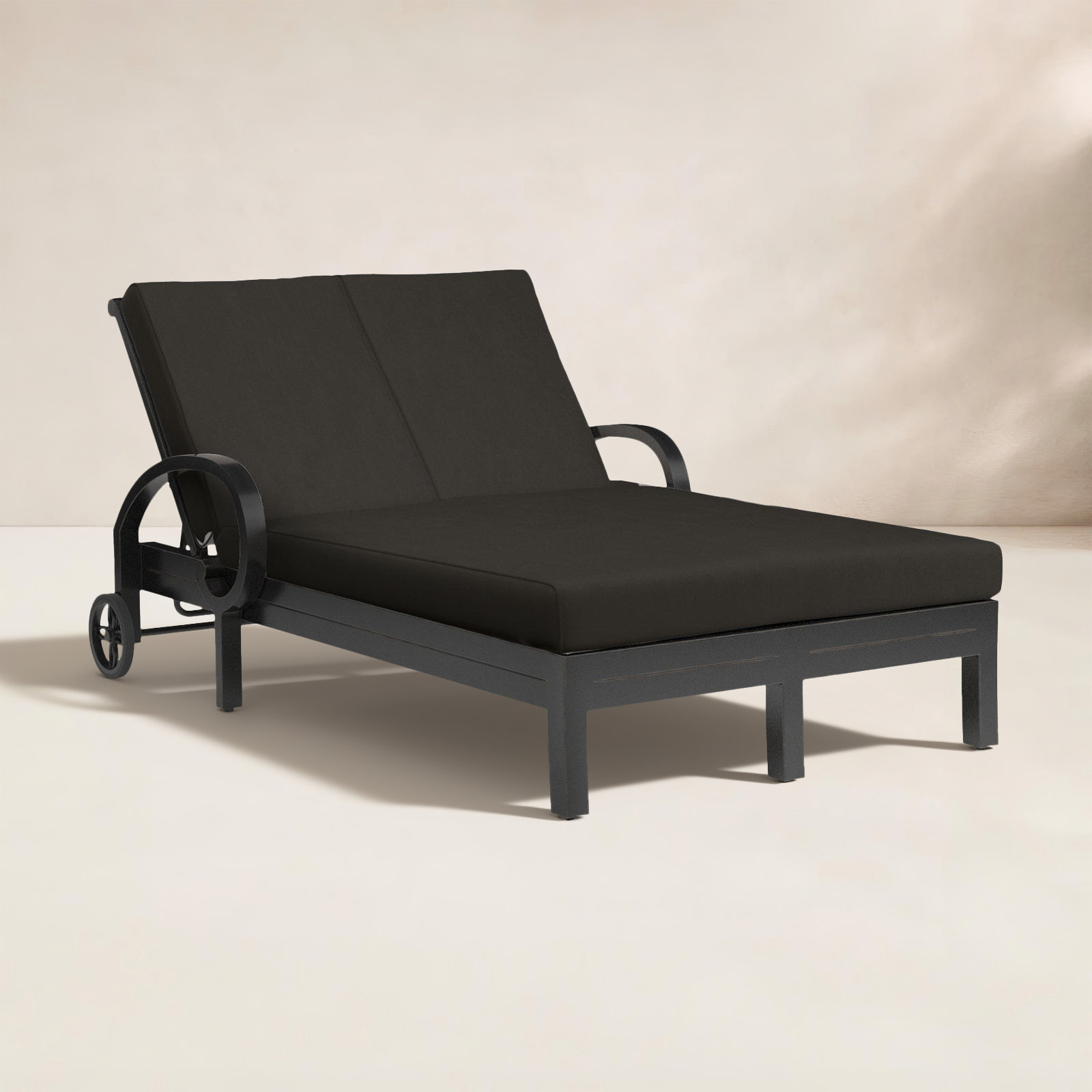Monterey 54" Sunbrella® Patio Double Chaise Lounge, Spectrum Carbon Sunbrella® Plainweave