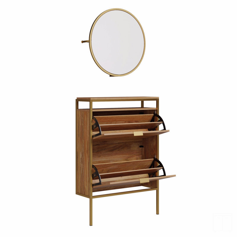 Armoire à chaussures murale avec miroir