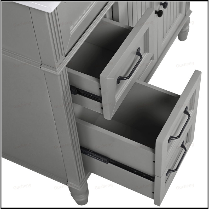 Meuble-lavabo 36 po avec lavabo, Gris